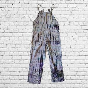 Mangi Cool Multicolor Tie-Dye  Cotyon Overalls Small